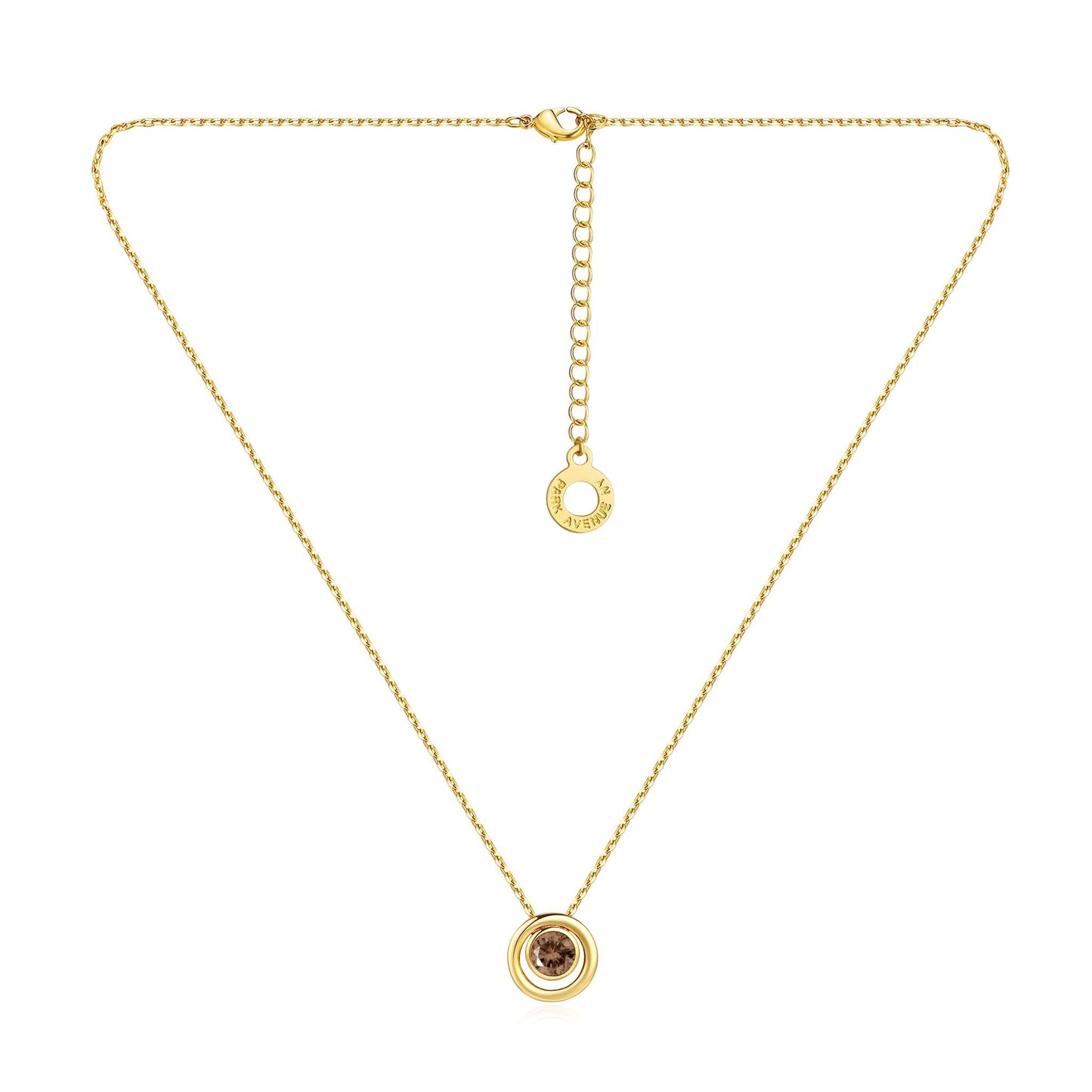 Kette mit Anhänger Inside Out, gold braun