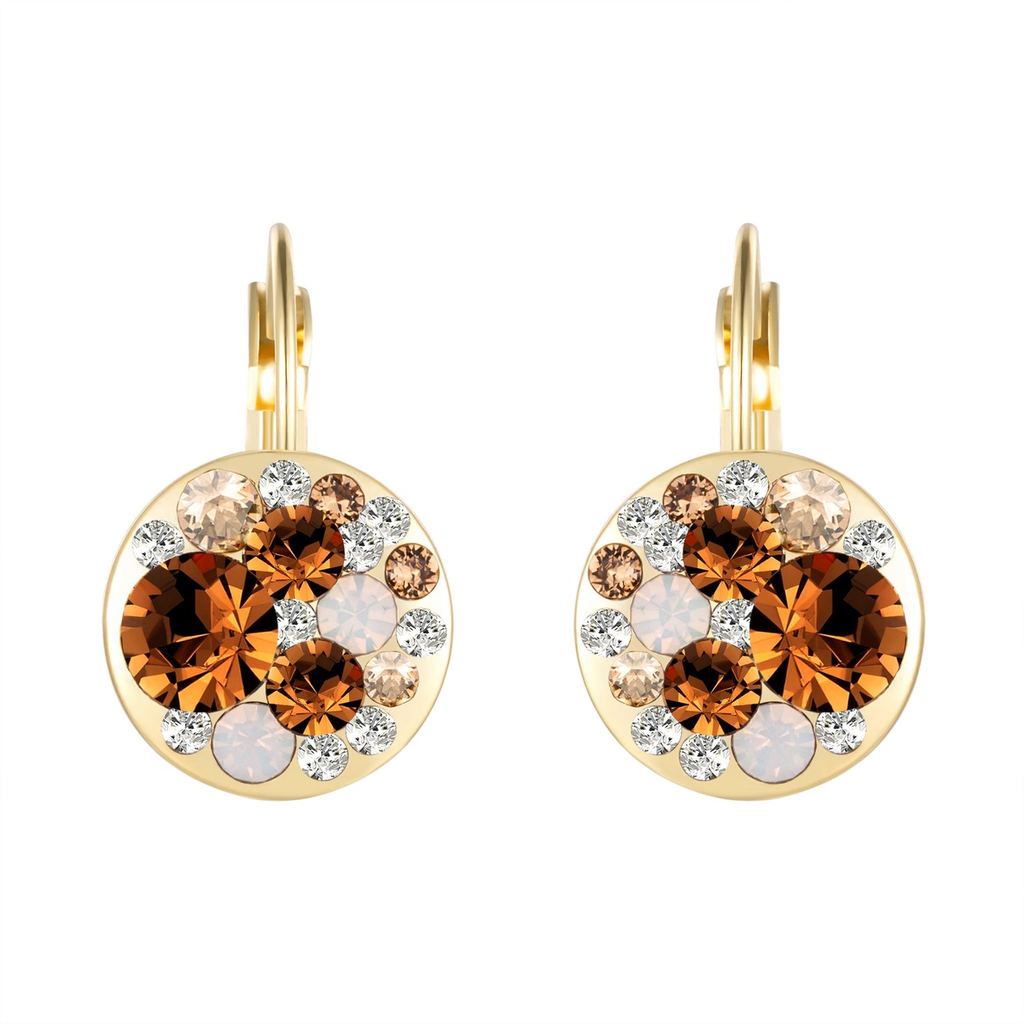 Ohrringe Disc, gold braun