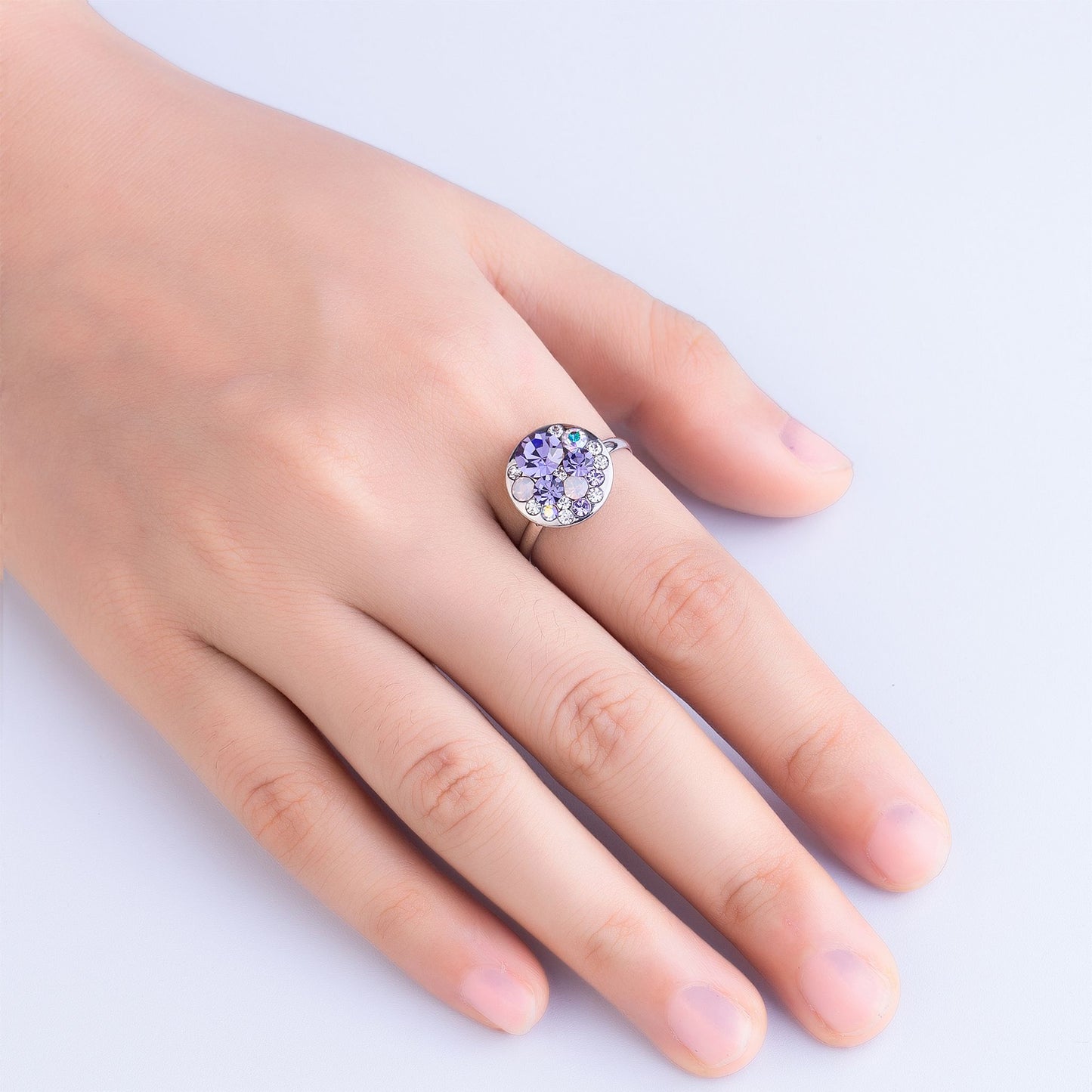 Ring Disc, silber violett