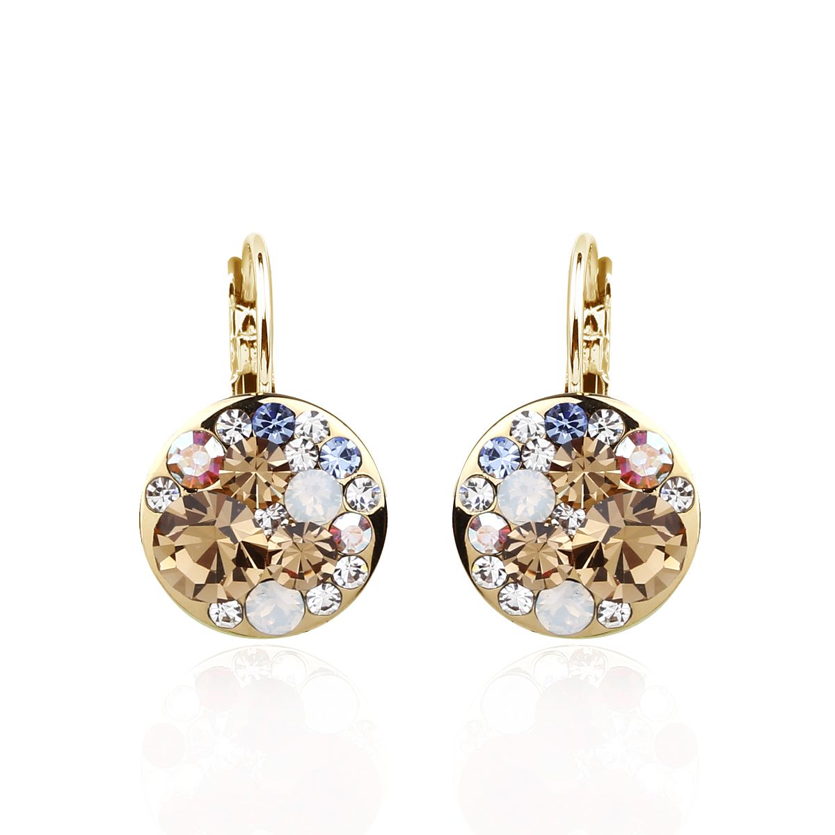 Ohrringe Disc, gold hellblau