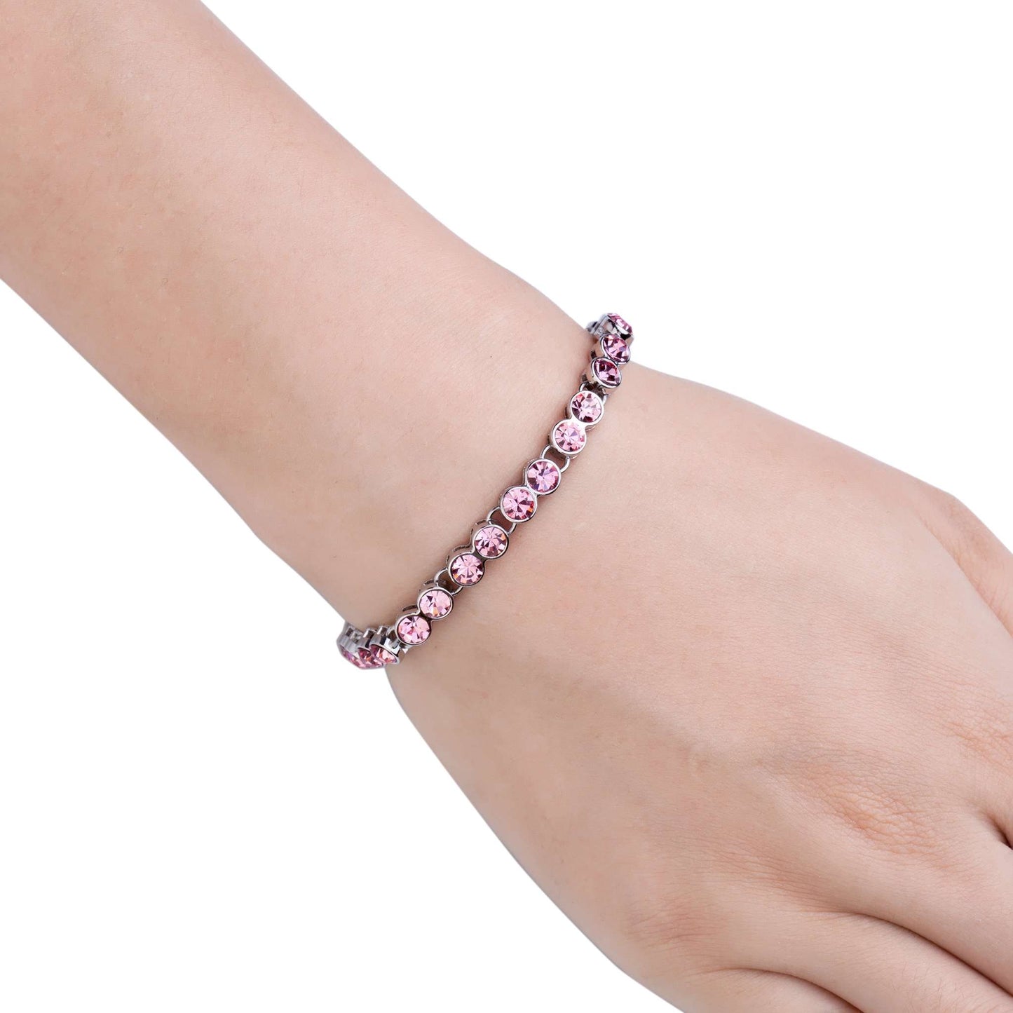 Armband Tennis, silber rose