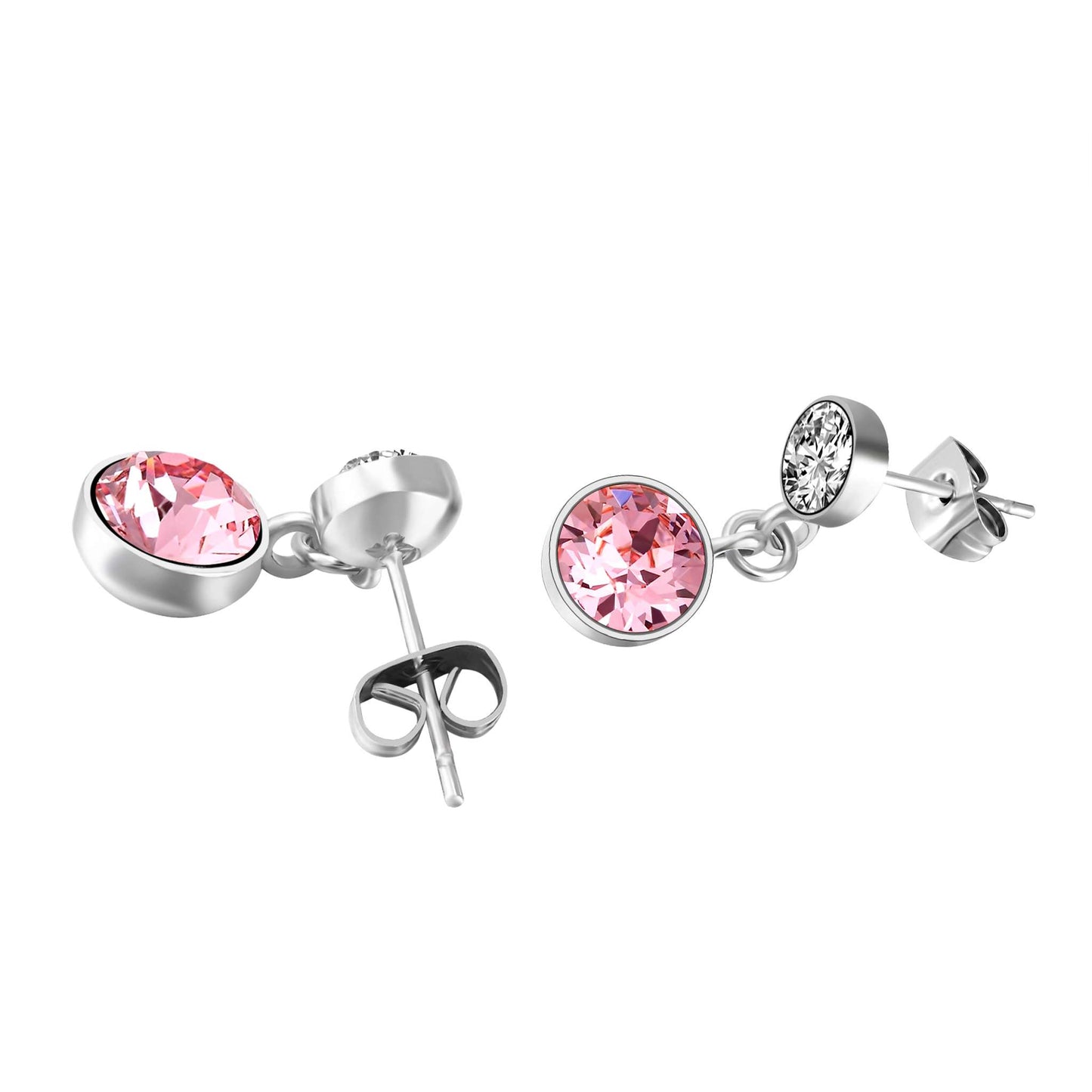 Pendelstecker Duo, silber rose