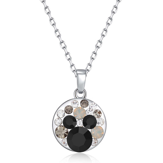 Kette mit Anhänger Mini Disc, silber multicolor schwarz