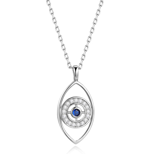 Kette mit Anhänger Karma, silber blau