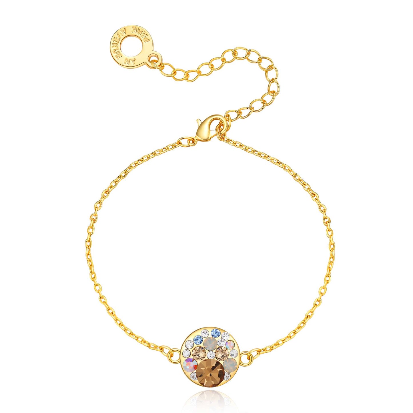 Armband Mini Disc, gold multicolor hellblau