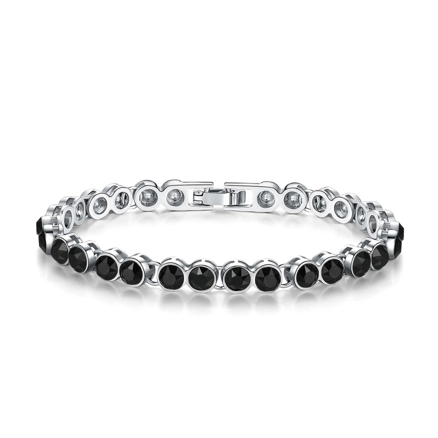 Armband Tennis, silber schwarz