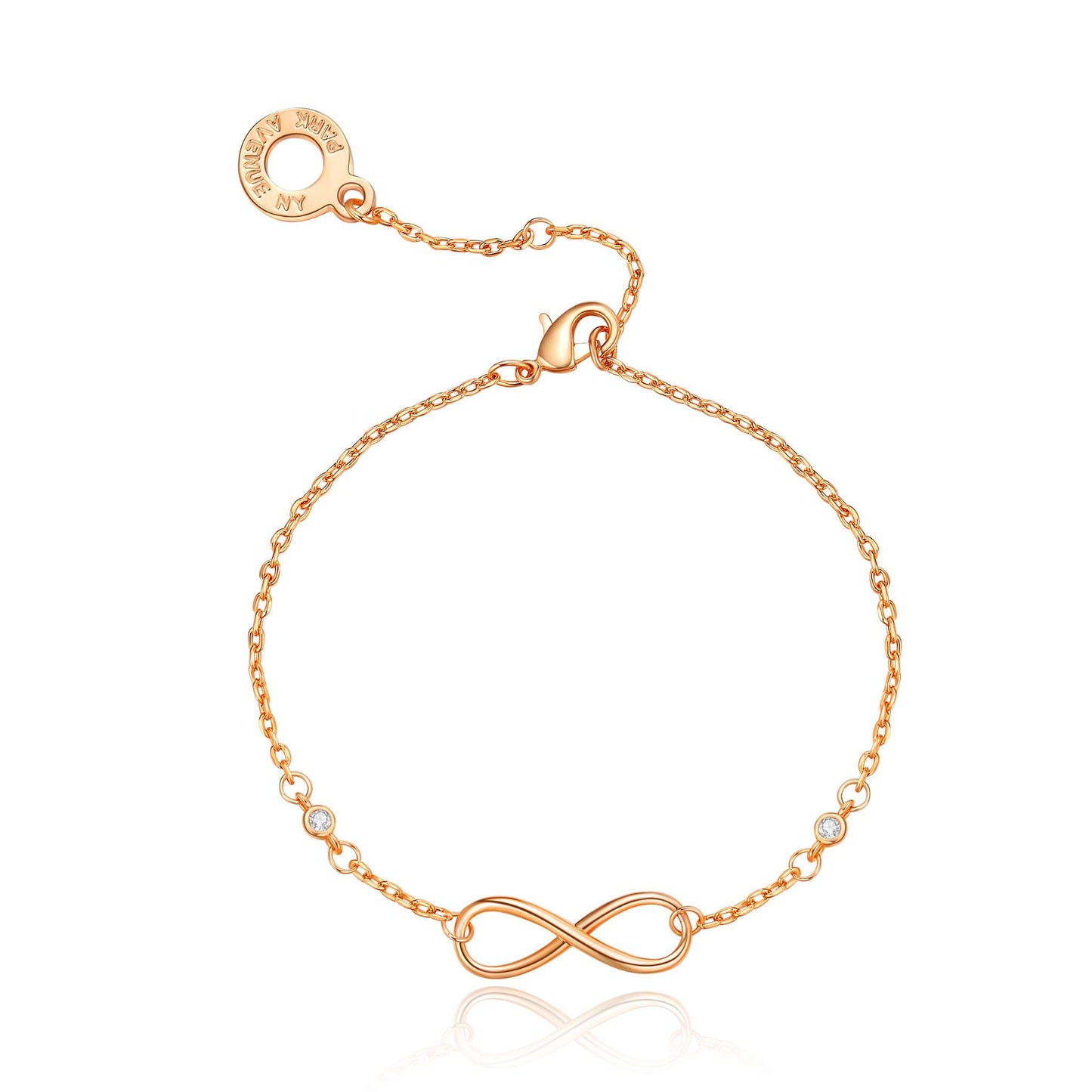 Armband Double Infinity, rotgold