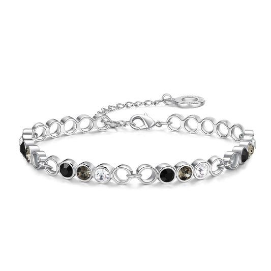 Armband Triple, silber schwarz