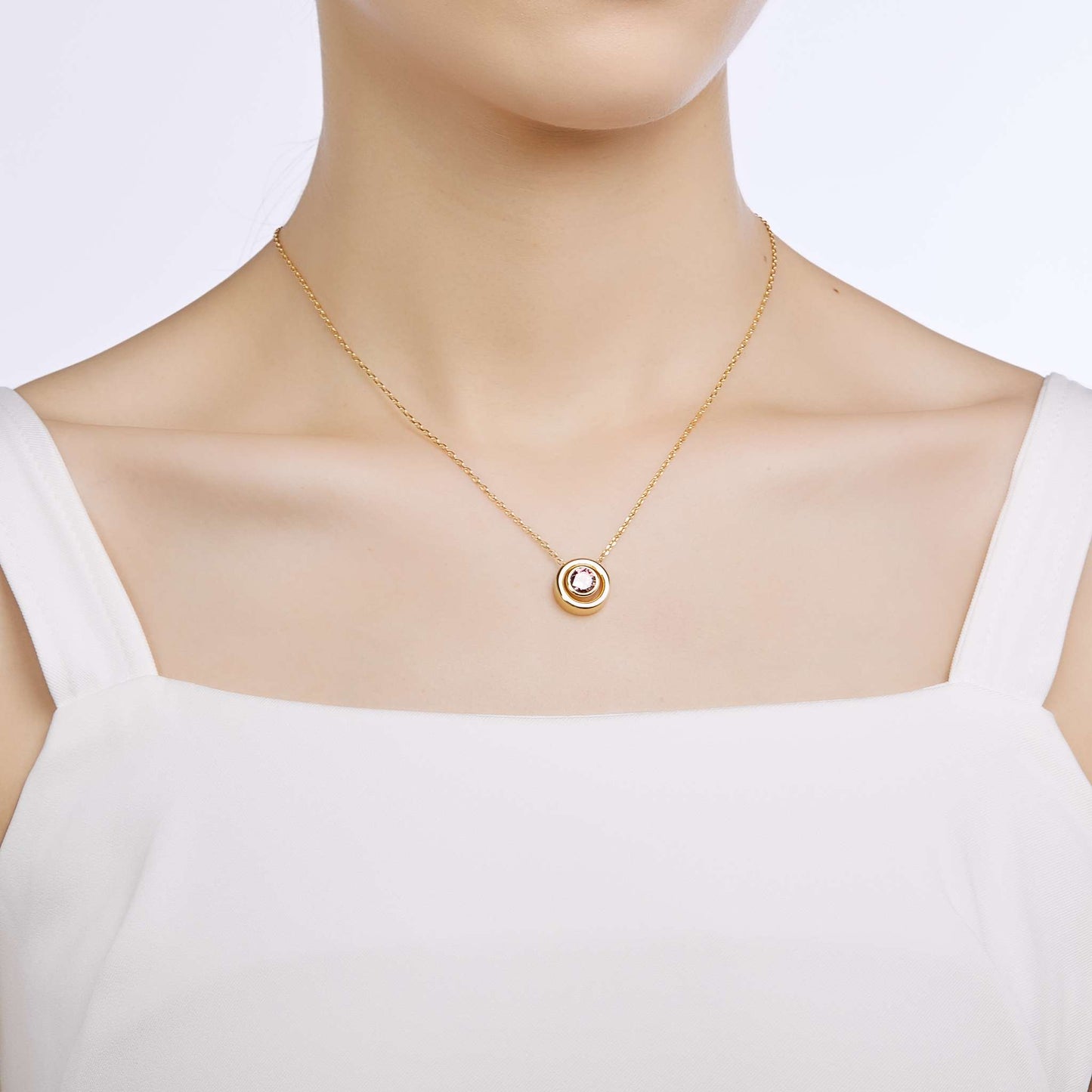 Kette mit Anhänger Inside Out, gold braun