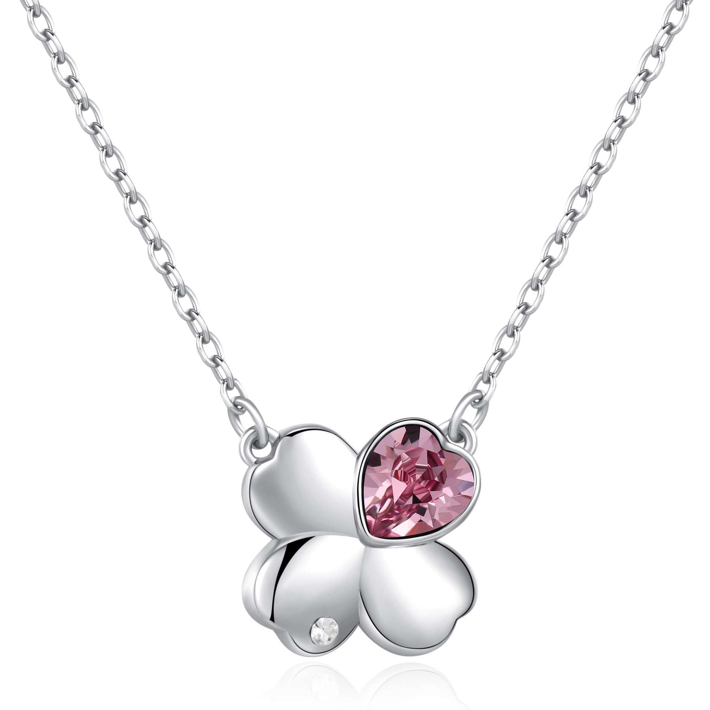 Kette mit Anhänger Lucky Heart, silber rose