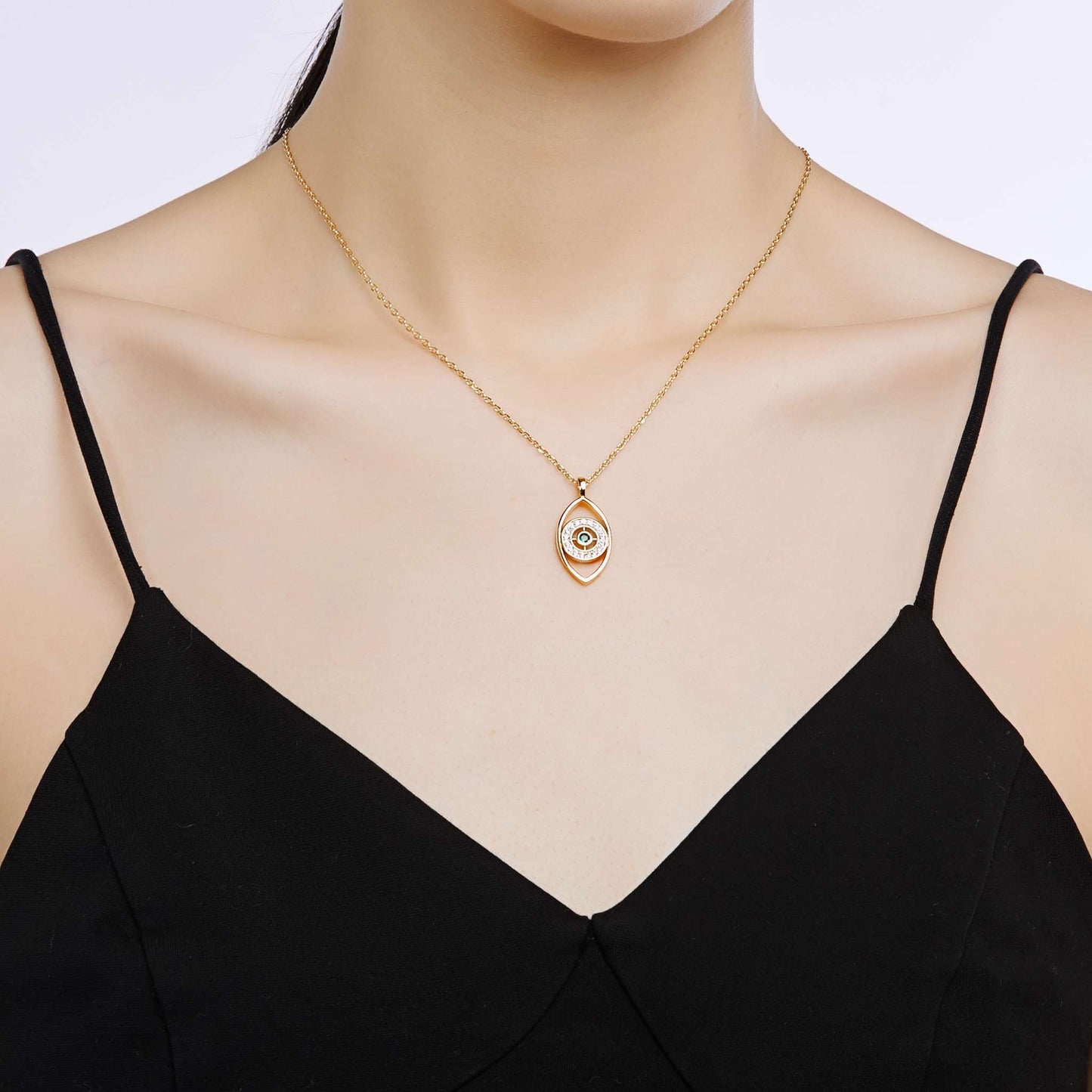 Kette mit Anhänger Karma, gold grün