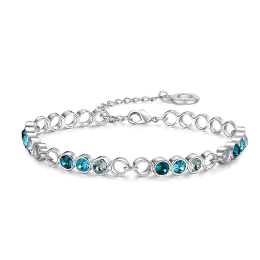 Armband Triple, silber türkis