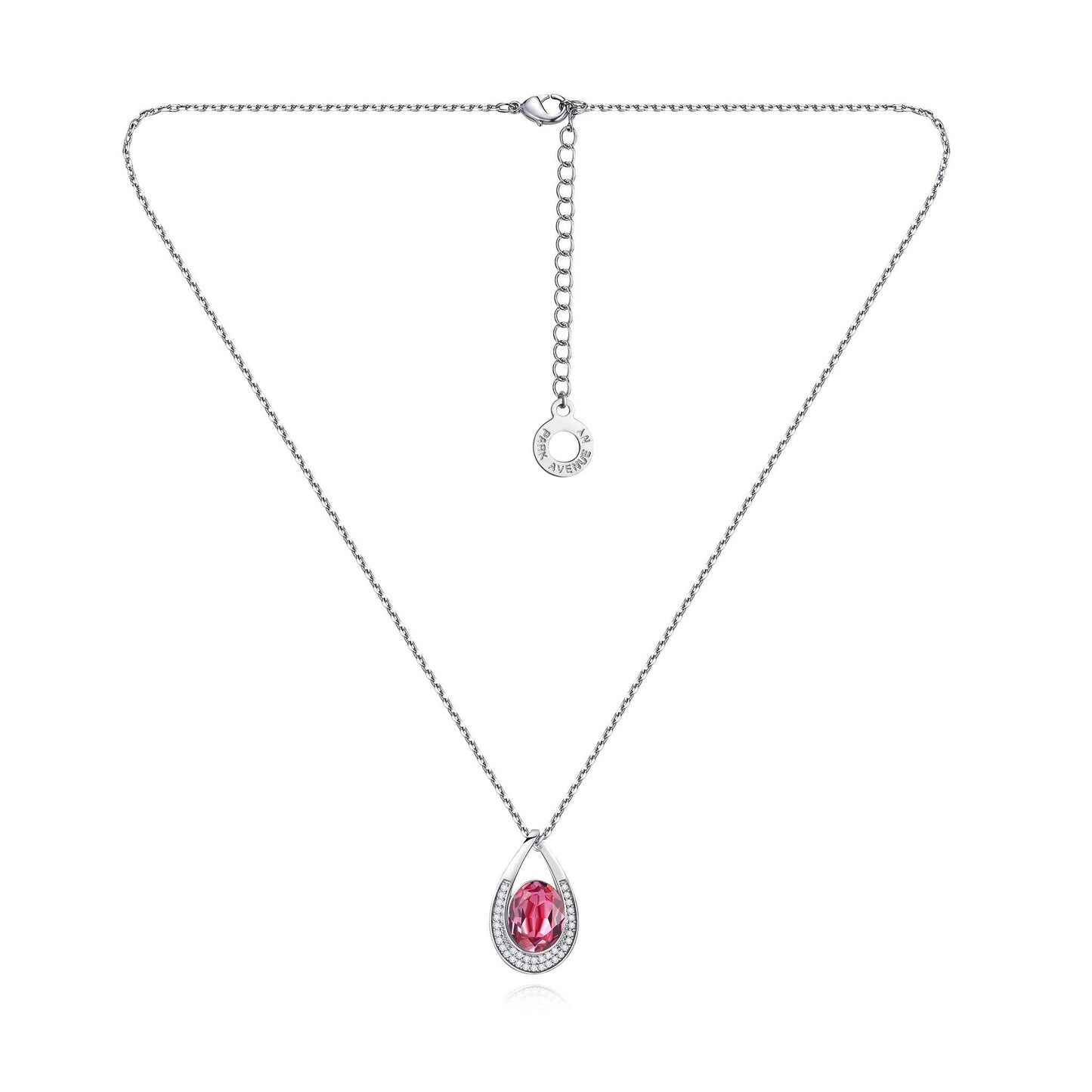 Kette mit Anhänger Oval, silber rose