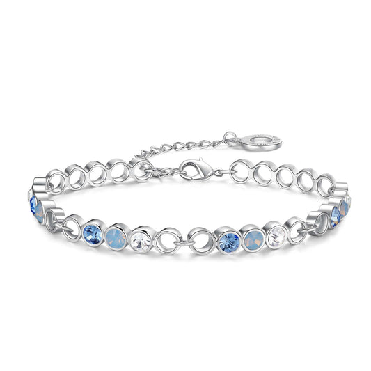 Armband Triple, silber hellblau