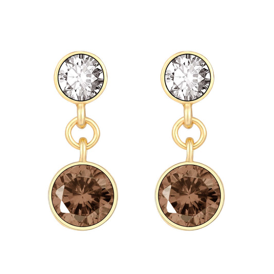 Pendelstecker Duo, gold topaz