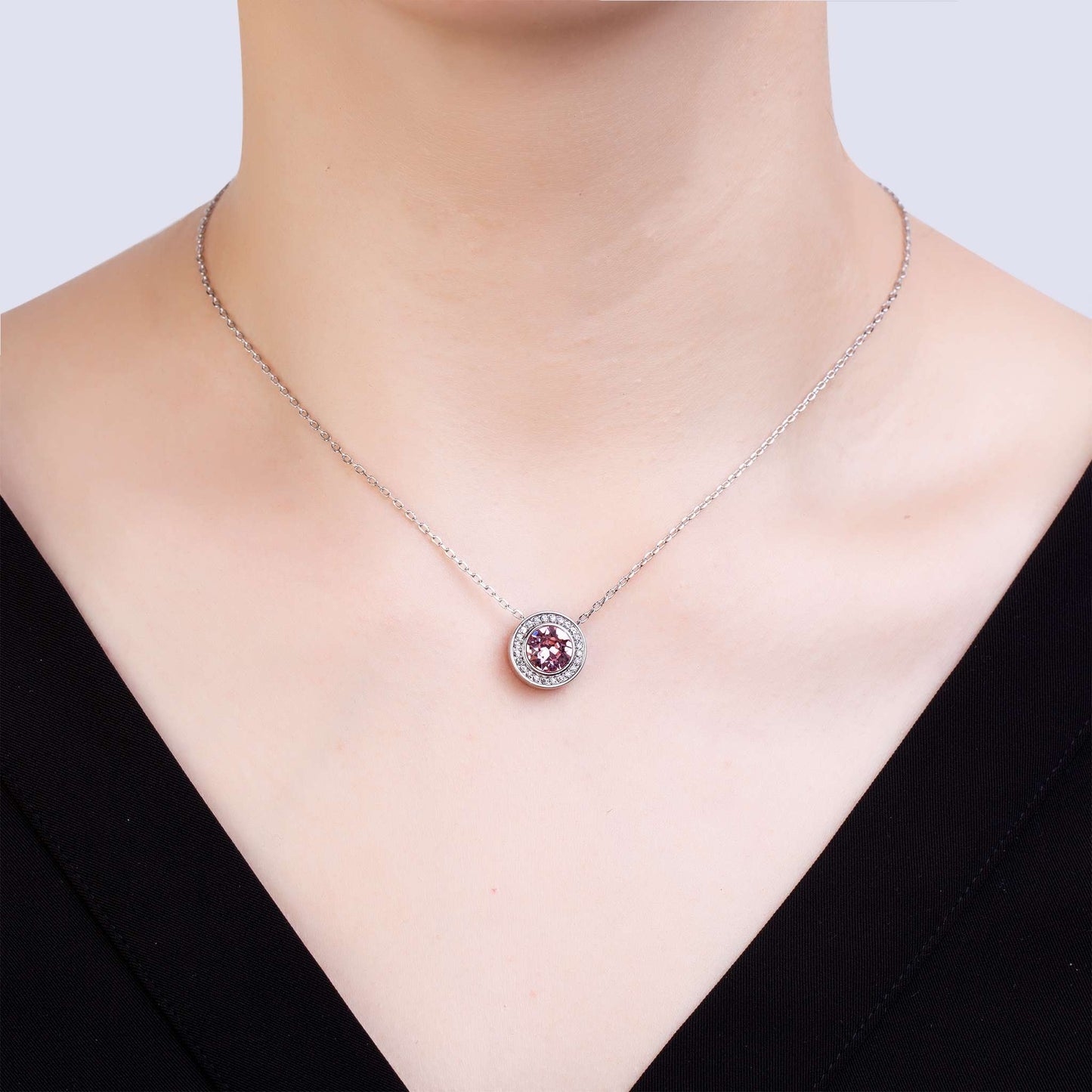 Kette mit Anhänger Classic, silber rose