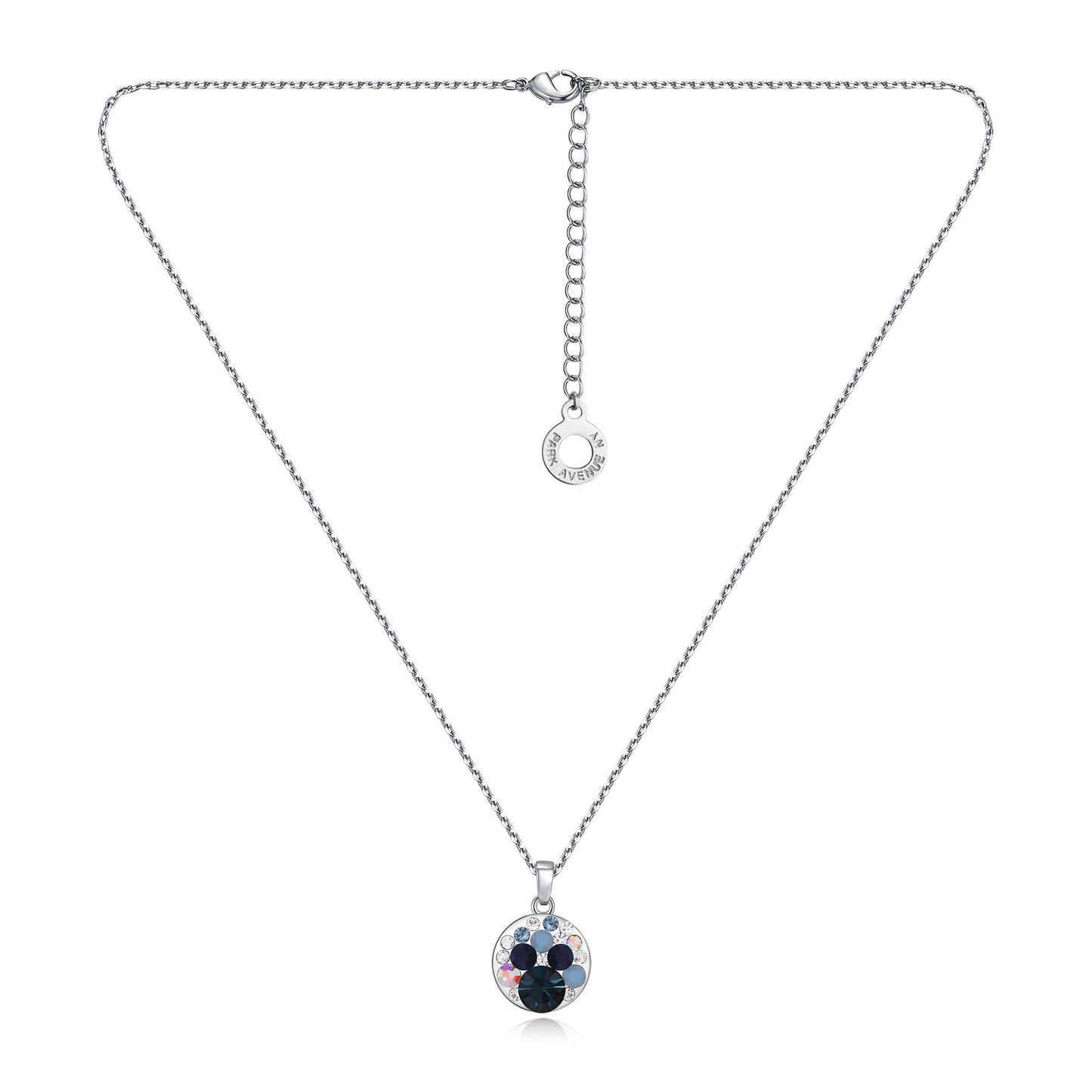 Kette mit Anhänger Mini Disc, silber multicolor blau