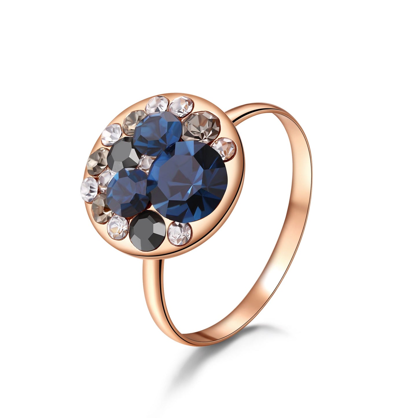 Ring Disc, rotgold blau