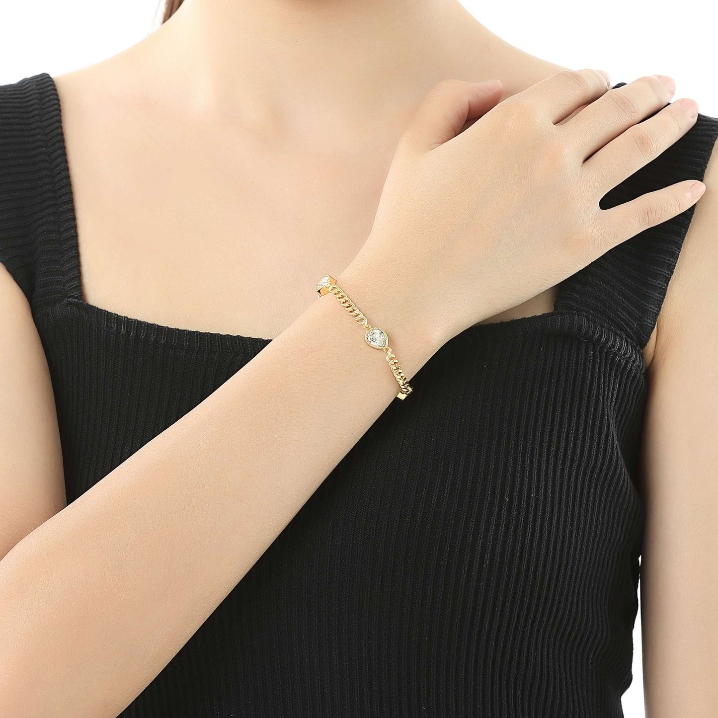 Armband Drop, gold weiss