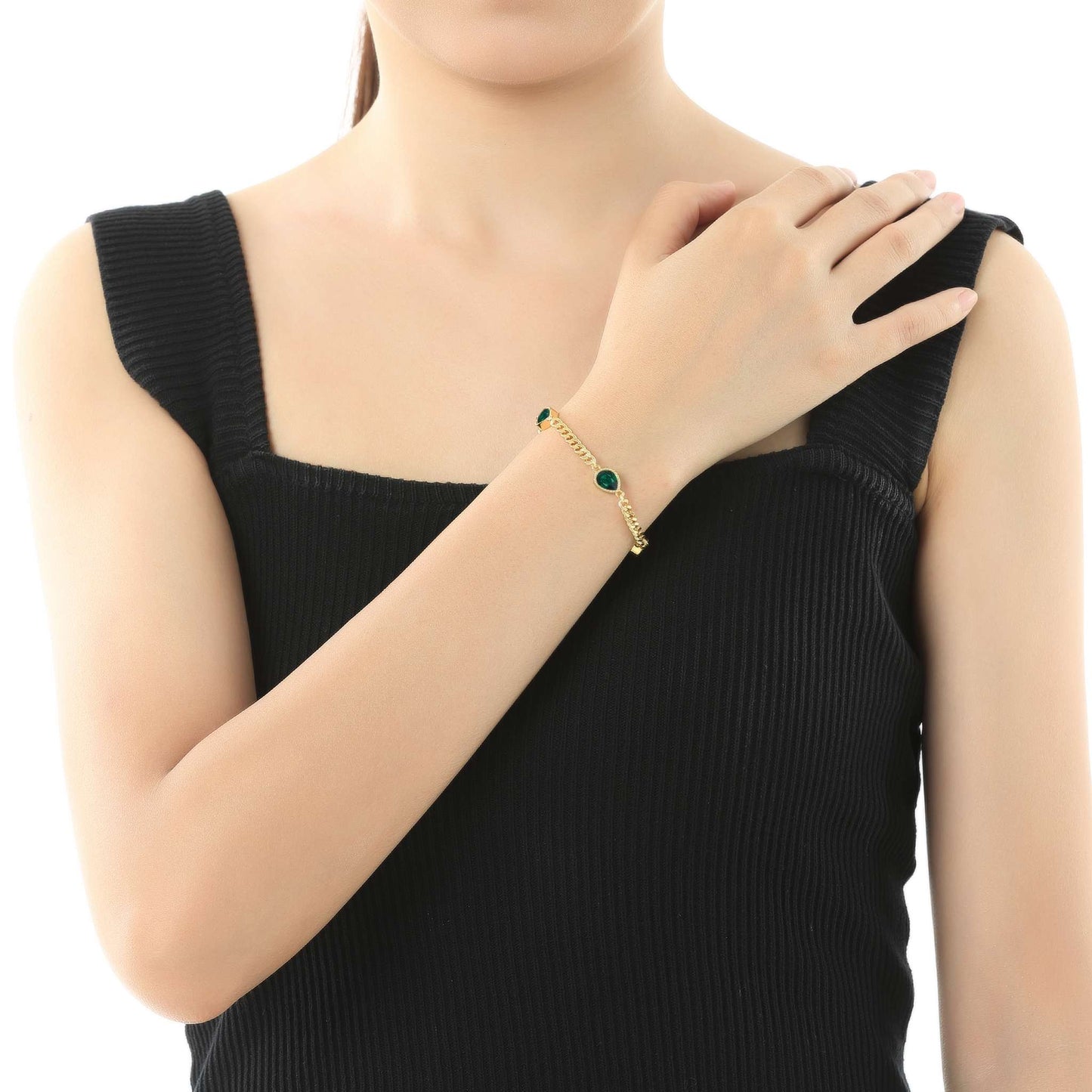 Armband Drop, gold grün