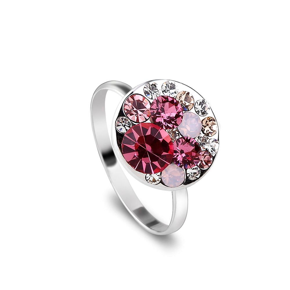 Ring Disc, silber pink