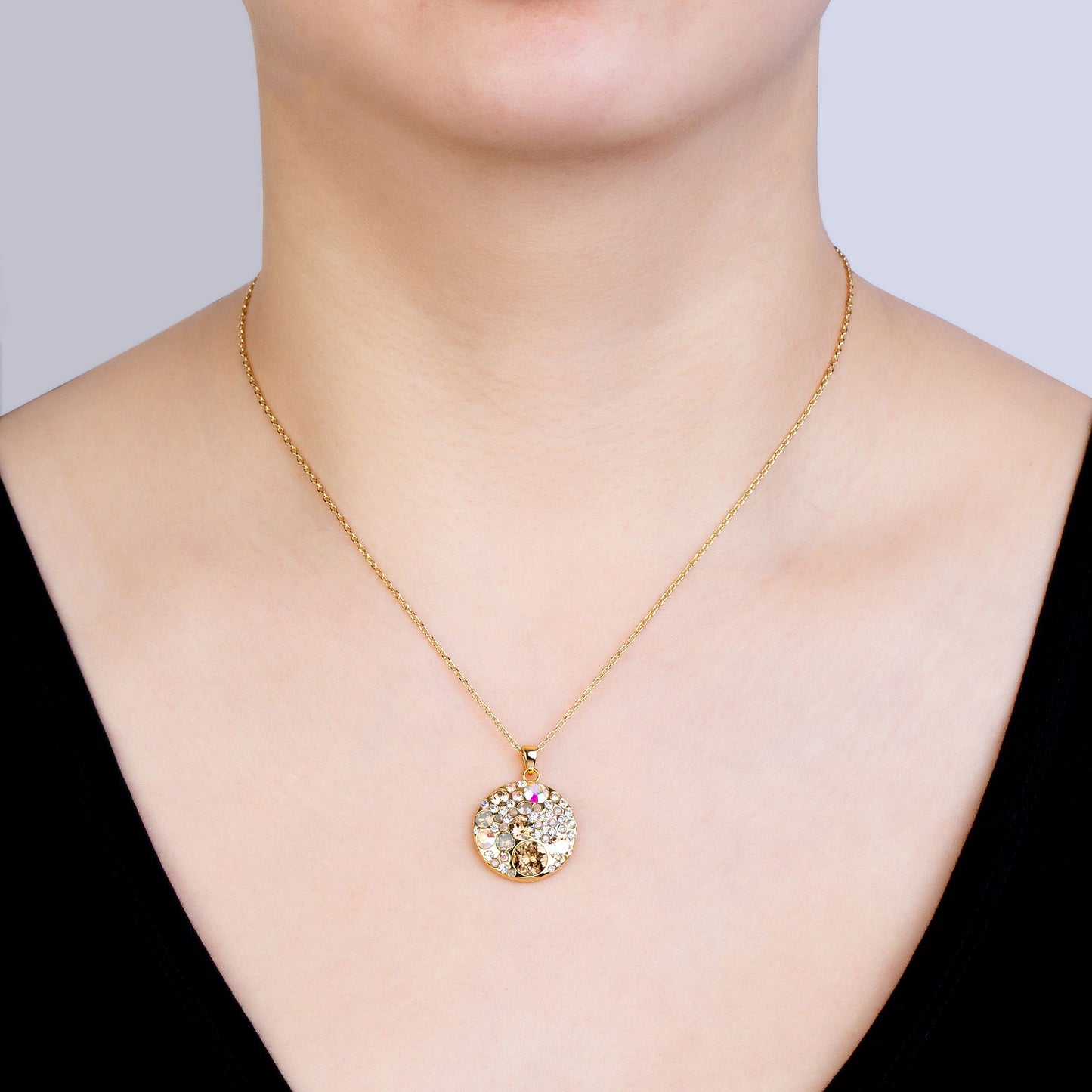 Kette mit Anhänger Disc, gold