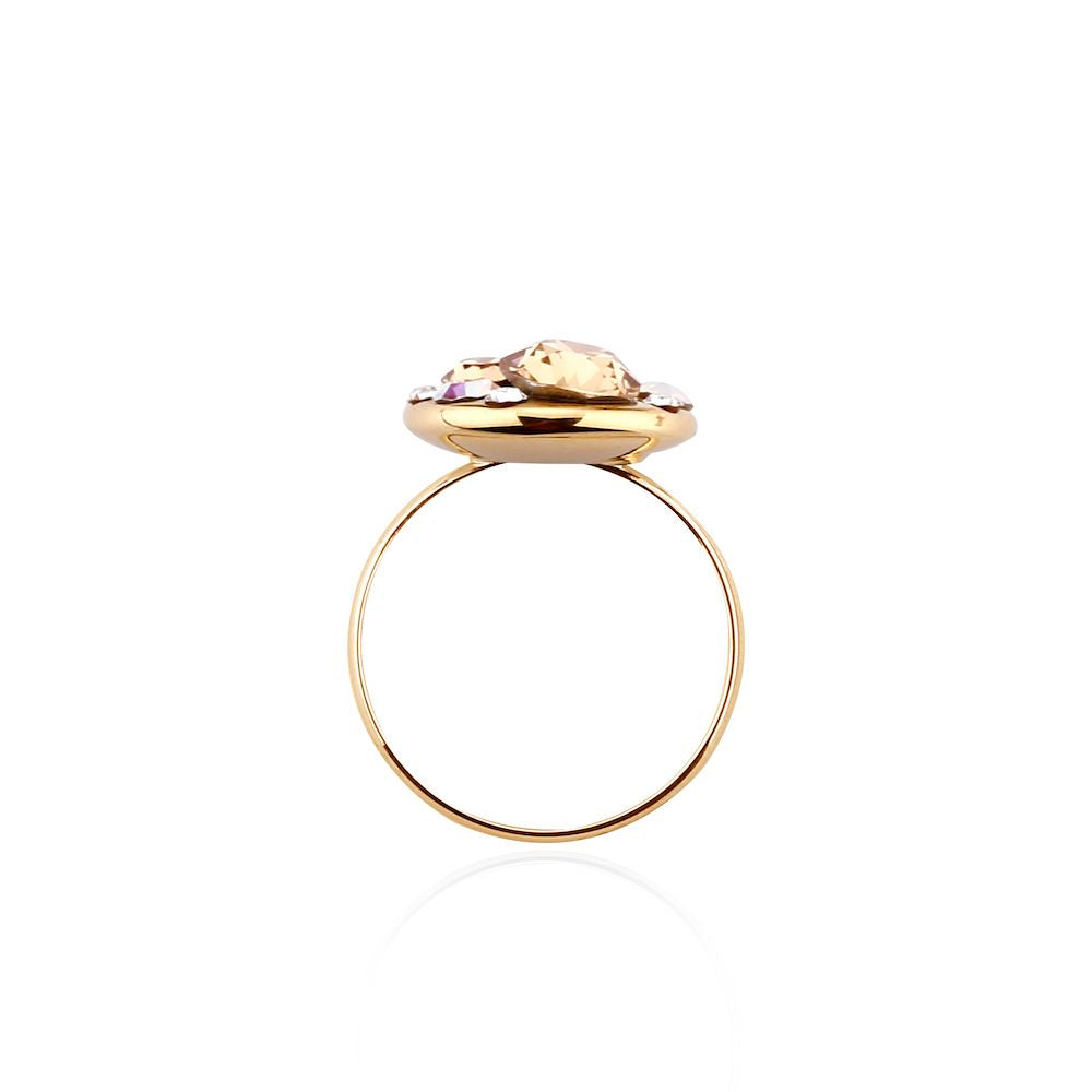 Ring Disc, gold hellblau