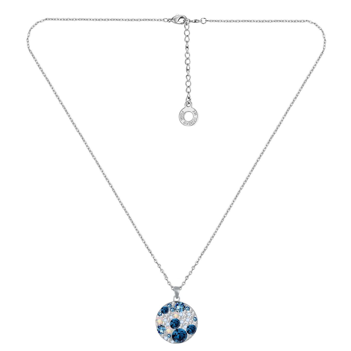 Kette mit Anhänger Disc, silber blau