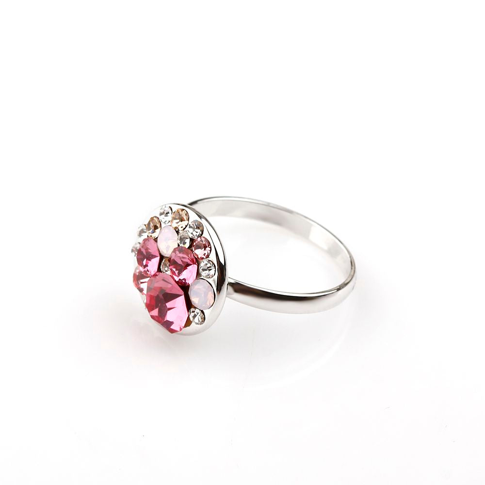 Ring Disc, silber pink