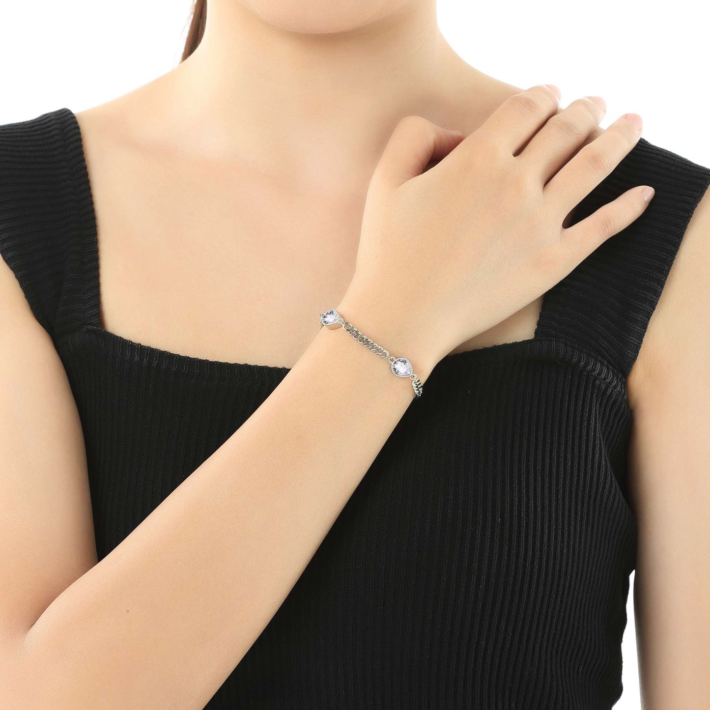 Armband Drop, silber weiss