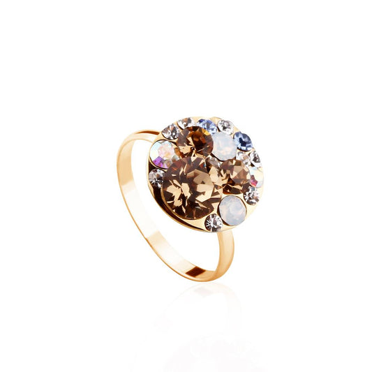 Ring Disc, gold hellblau