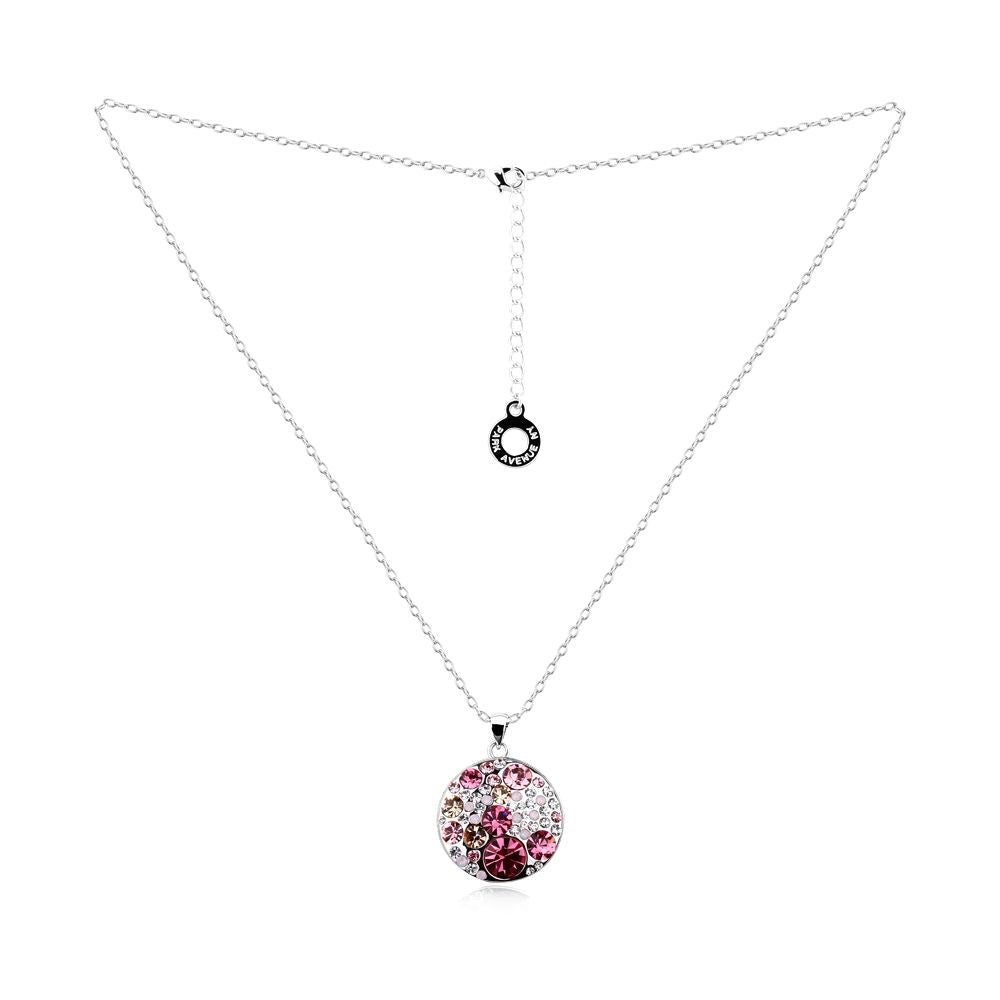 Kette mit Anhänger Disc, silber pink